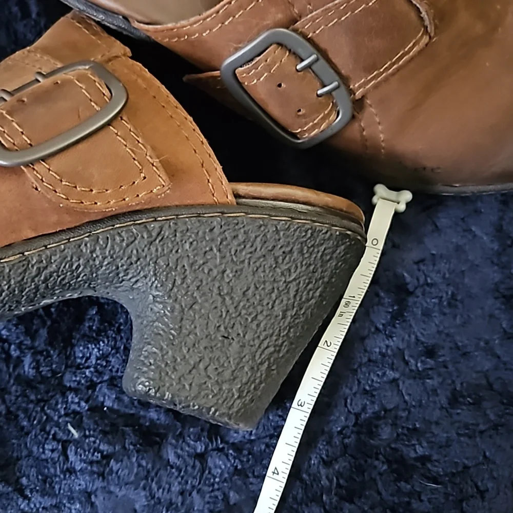 NEW BOC Born Clogs shoes Mules 9 COMFORT heel leather buckle Rustic Western - Picture 10 of 13